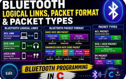 Bluetooth Logical Links, Packet Format & Packet Types - bluetooth programming in c