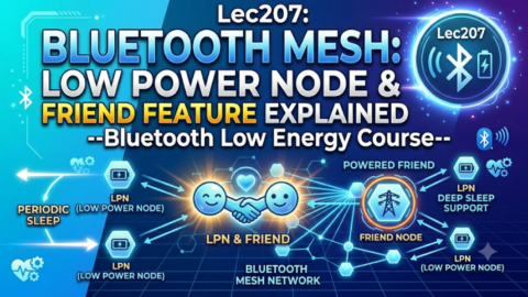 Bluetooth Mesh tutorial : Low Power Node & Friend Feature Explained, what is low power node in ble mesh, how low power node works in ble mesh