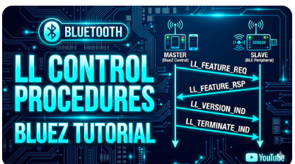 bluez tutorial BLE Link Layer Control Procedures, ble programming in c, ble tutorial, ble course, bluez develpment course