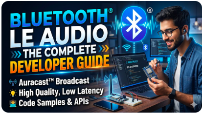 ble audio course, ble audio development, bluetooth low energy audio course, bluetooth low energy audio development, ble audio programming in c, linux ble audio development, ble audio source code, ble audio profiles, bluetooth low energy audio lc3 codec