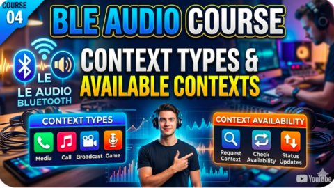 BLE Audio course: Context Types & Availability, ble audio programming in c, ble audio tutorial, ble audio development course, ble audio tutorial, ble audio programming in c, ble audio bluez development in c, bluez ble audio course, auracast in ble audio, broadcast in ble audio, ble audio profiles