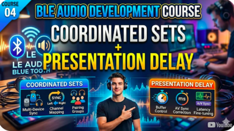 BLE Audio development course : Coordinated Sets & Presentation Delay, ble audio course, ble audio programming in c, ble audio development in c, ble audio programming in c, ble audio profiles, ble audio development in c, ble audio bluez stack in c