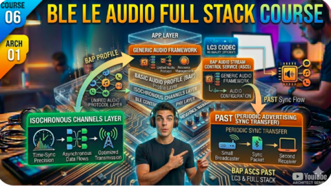 Bluetooth LE Audio course — BAP ASCS PAST LC3 & Full Stack, ble audio BAP profile, what is ASCS in ble audio profiles, what is PAST in ble