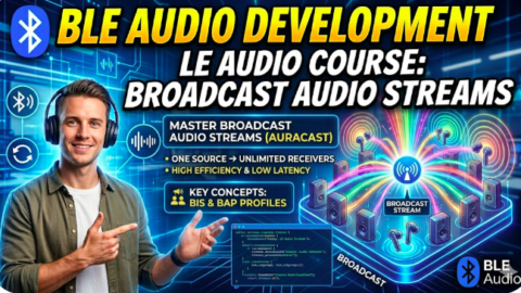bluetooth LE Audio course : Broadcast Audio Streams, what is broact audio in ble audio , how broadcasting works in ble audio