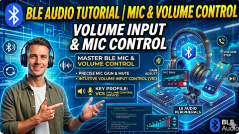 BLE Audio tutorial : Volume Input & Mic Control ble audio, what is volume input in ble audio, mic control in ble audio tutorial