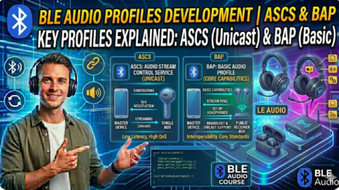 BLE Audio profiles development : ASCS & BAP, what is ASCS profile in ble audio, what is BAP profile in ble audio, what is ble audio profiles