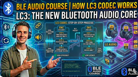 BLE AUDIO COURSE : how LC3 Codec in bluetooth le audio work, how lc3 codec works in ble audio, what is lc3 codec in ble audio.