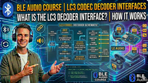 Bluetooth le audio course - what is LC3 Codec Decoder Interfaces, how lc3 codec works in ble audio, how lc3 codec decoder works in ble audio, bluetooth le audio tutorial : LC3 General Codec Description, what is lc3 codec in ble audio profiles, how lc3 codec works in ble audio