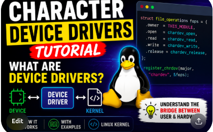 Character Device Drivers tutorial - what are device drivers? what is character device drivers, free device drivers course