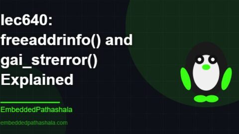 freeaddrinfo() and gai_strerror() Explained, free linux system programming course, free linux device drivers course, free embedded linux course, free embedded systems course