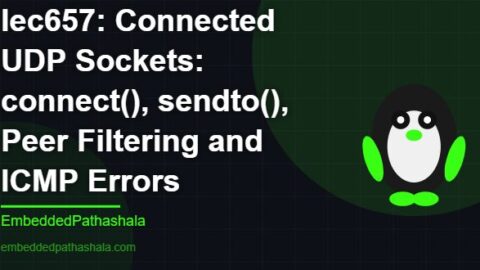 Connected UDP Sockets: connect(), sendto(), Peer Filtering and ICMP Errors, free linux system programming course, free linux device drivers course, free embedded linux course, free embedded systems course