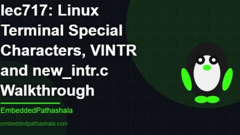 Linux Terminal Special Characters, VINTR and new_intr.c Walkthrough, free linux system programming course, free linux device drivers course, free embedded linux course, free embedded systems course