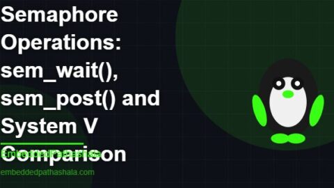 POSIX Semaphore Operations: sem_wait(), sem_post() and System V Comparison, free linux system programming course, free linux device drivers course, free embedded linux course, free embedded systems course