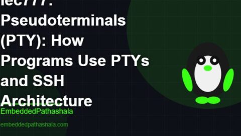 Pseudoterminals (PTY): How Programs Use PTYs and SSH Architecture, free linux system programming course, free linux device drivers course, free embedded linux course, free embedded systems course