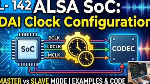L- 142 ALSA SoC DAI Clock Configuration, free linux drivers course, learn linux device drivers, linux driver development tutorial, free linux kernel programming, linux device driver training, open source driver development, write linux device drivers, linux kernel driver course, free embedded linux drivers, linux driver tutorial pdf