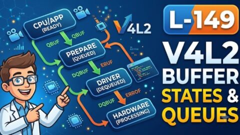 L- 149 V4L2 Buffer States and Queues, free linux drivers course, learn linux device drivers, linux driver development tutorial, free linux kernel programming, linux device driver training, open source driver development, write linux device drivers, linux kernel driver course, free embedded linux drivers, linux driver tutorial pdf