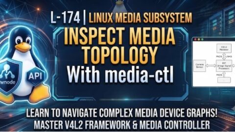 L- 174 Inspect Media Topology With media-ctl, free linux drivers course, learn linux device drivers, linux driver development tutorial, free linux kernel programming, linux device driver training, open source driver development, write linux device drivers, linux kernel driver course, free embedded linux drivers, linux driver tutorial pdf
