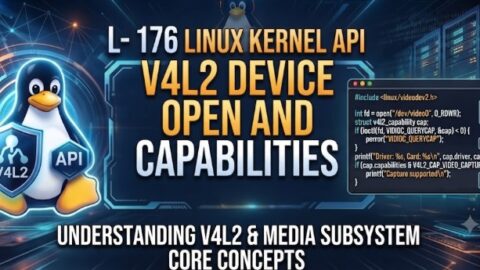 L- 176 V4L2 Device Open And Capabilities, free linux drivers course, learn linux device drivers, linux driver development tutorial, free linux kernel programming, linux device driver training, open source driver development, write linux device drivers, linux kernel driver course, free embedded linux drivers, linux driver tutorial pdf