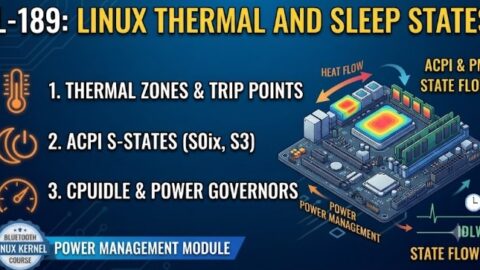 L- 189 Linux Thermal And Sleep States, free linux drivers course, learn linux device drivers, linux driver development tutorial, free linux kernel programming, linux device driver training, open source driver development, write linux device drivers, linux kernel driver course, free embedded linux drivers, linux driver tutorial pdf