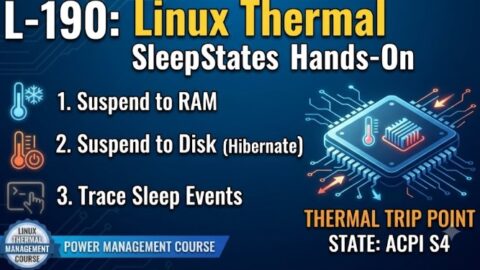 L- 190 Linux Thermal Sleep States Hands-On, free linux drivers course, learn linux device drivers, linux driver development tutorial, free linux kernel programming, linux device driver training, open source driver development, write linux device drivers, linux kernel driver course, free embedded linux drivers, linux driver tutorial pdf