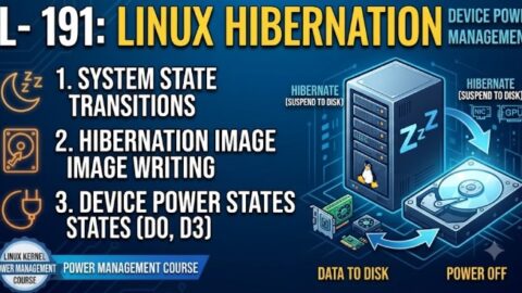 L- 191 Linux Hibernation And Device PM, free linux drivers course, learn linux device drivers, linux driver development tutorial, free linux kernel programming, linux device driver training, open source driver development, write linux device drivers, linux kernel driver course, free embedded linux drivers, linux driver tutorial pdf