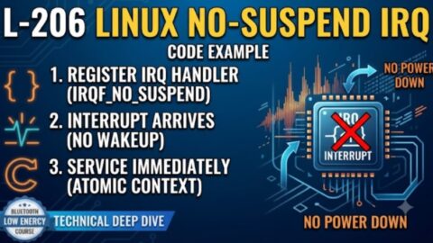 L- 206 Linux No-Suspend IRQ Code Example, free linux drivers course, learn linux device drivers, linux driver development tutorial, free linux kernel programming, linux device driver training, open source driver development, write linux device drivers, linux kernel driver course, free embedded linux drivers, linux driver tutorial pdf