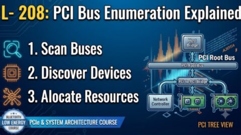 L- 208 PCI Bus Enumeration Explained, free linux drivers course, learn linux device drivers, linux driver development tutorial, free linux kernel programming, linux device driver training, open source driver development, write linux device drivers, linux kernel driver course, free embedded linux drivers, linux driver tutorial pdf
