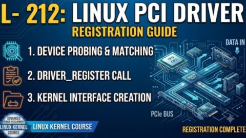 L- 212 Linux PCI Driver Registration Guide, free linux drivers course, learn linux device drivers, linux driver development tutorial, free linux kernel programming, linux device driver training, open source driver development, write linux device drivers, linux kernel driver course, free embedded linux drivers, linux driver tutorial pdf