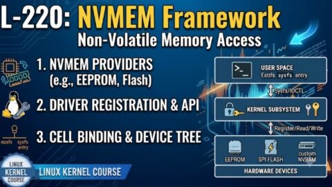 L- 220 NVMEM Framework in Linux, free linux drivers course, learn linux device drivers, linux driver development tutorial, free linux kernel programming, linux device driver training, open source driver development, write linux device drivers, linux kernel driver course, free embedded linux drivers, linux driver tutorial pdf