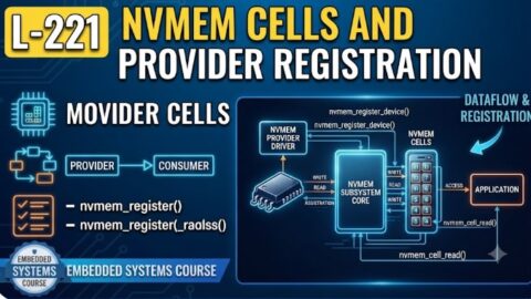 L- 221 NVMEM Cells and Provider Registration, free linux drivers course, learn linux device drivers, linux driver development tutorial, free linux kernel programming, linux device driver training, open source driver development, write linux device drivers, linux kernel driver course, free embedded linux drivers, linux driver tutorial pdf