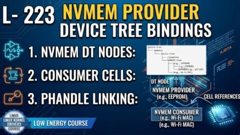 L- 223 NVMEM Provider Device Tree Bindings, free linux drivers course, learn linux device drivers, linux driver development tutorial, free linux kernel programming, linux device driver training, open source driver development, write linux device drivers, linux kernel driver course, free embedded linux drivers, linux driver tutorial pdf