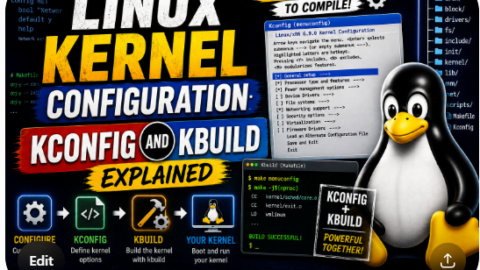 Linux Kernel Configuration: Kconfig and Kbuild Explained free linux kernel development course, free linux device drivers course, free embedded linux course, free embedded systems course, learn linux kernel, embedded systems tutorial, linux device drivers tutorial, free embedded linux tutorial, embedded linux training, linux kernel programming