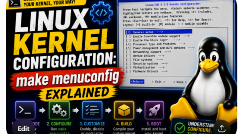 Linux Kernel Configuration: make menuconfig Explained free linux kernel development course, free linux device drivers course, free embedded linux course, free embedded systems course, learn linux kernel, embedded systems tutorial, linux device drivers tutorial, free embedded linux tutorial, embedded linux training, linux kernel programming