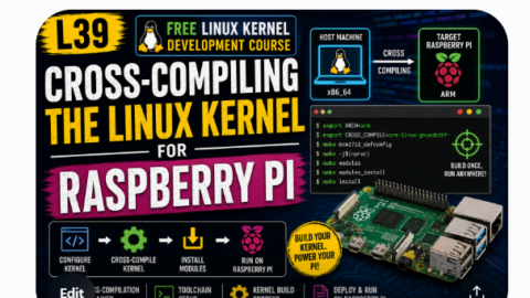 Cross-Compiling the Linux Kernel for Raspberry Pi-Free Linux Kernel Development Course free linux kernel development course, free linux device drivers course, free embedded linux course, free embedded systems course, learn linux kernel, embedded systems tutorial, linux device drivers tutorial, free embedded linux tutorial, embedded linux training, linux kernel programming