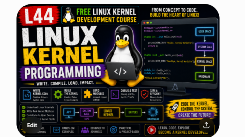 L44: Linux Kernel Programming-Free Linux kernel development course free linux kernel development course, free linux device drivers course, free embedded linux course, free embedded systems course, learn linux kernel, embedded systems tutorial, linux device drivers tutorial, free embedded linux tutorial, embedded linux training, linux kernel programming