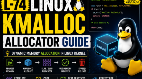 L-74 Linux Kmalloc Allocator Guide, free linux drivers course, learn linux device drivers, linux driver development tutorial, free linux kernel programming, linux device driver training, open source driver development, write linux device drivers, linux kernel driver course, free embedded linux drivers, linux driver tutorial pdf