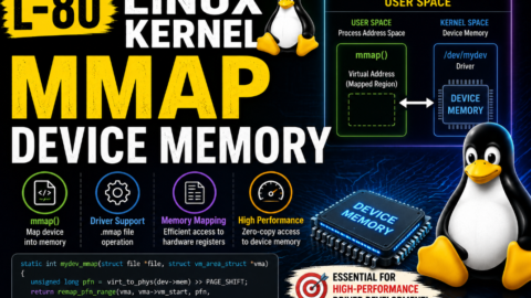 L-80 Linux Kernel Mmap Device Memory, free linux drivers course, learn linux device drivers, linux driver development tutorial, free linux kernel programming, linux device driver training, open source driver development, write linux device drivers, linux kernel driver course, free embedded linux drivers, linux driver tutorial pdf