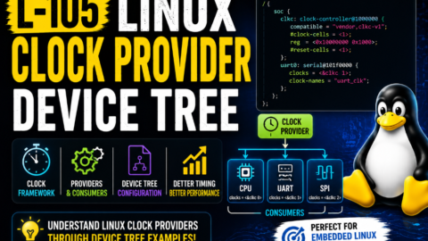 L-105 Linux Clock Provider Device Tree, free linux drivers course, learn linux device drivers, linux driver development tutorial, free linux kernel programming, linux device driver training, open source driver development, write linux device drivers, linux kernel driver course, free embedded linux drivers, linux driver tutorial pdf
