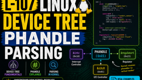 L-107 Linux Device Tree Phandle Parsing, free linux drivers course, learn linux device drivers, linux driver development tutorial, free linux kernel programming, linux device driver training, open source driver development, write linux device drivers, linux kernel driver course, free embedded linux drivers, linux driver tutorial pdf
