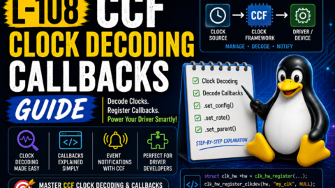 L-108 CCF Clock Decoding Callbacks Guide, free linux drivers course, learn linux device drivers, linux driver development tutorial, free linux kernel programming, linux device driver training, open source driver development, write linux device drivers, linux kernel driver course, free embedded linux drivers, linux driver tutorial pdf