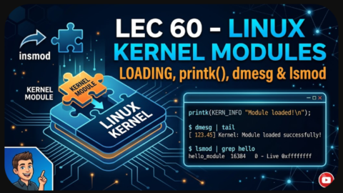 Linux Kernel Modules: Loading, printk(), dmesg & lsmod, free linux kernel development course, free embedded systems course, free linux device drivers course, linux kernel tutorial, embedded systems tutorial, linux device drivers tutorial, learn linux kernel programming, embedded linux training, free programming course, open source development tutorial