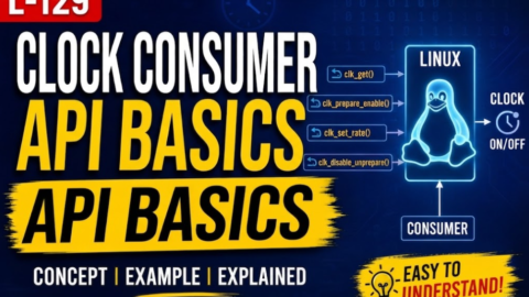 L-129 Linux Clock Consumer API Basics , free linux drivers course, learn linux device drivers, linux driver development tutorial, free linux kernel programming, linux device driver training, open source driver development, write linux device drivers, linux kernel driver course, free embedded linux drivers, linux driver tutorial pdf