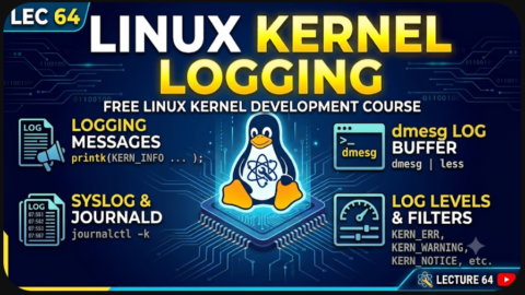 Linux Kernel Logging - Free Linux Kernel Development Course, free linux kernel development course, free embedded systems course, free linux device drivers course, linux kernel tutorial, embedded systems tutorial, linux device drivers tutorial, learn linux kernel programming, embedded linux training, free programming course, open source development tutorial