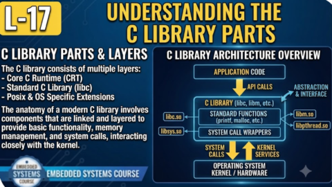 L-17 Understanding the C Library Parts, free linux drivers course, learn linux device drivers, linux driver development tutorial, free linux kernel programming, linux device driver training, open source driver development, write linux device drivers, linux kernel driver course, free embedded linux drivers, linux driver tutorial pdf