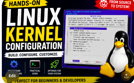 Hands-On Linux Kernel Configuration, free linux kernel development course, free linux device drivers course, free embedded linux course, free embedded systems course, learn linux kernel, embedded systems tutorial, linux device drivers tutorial, free embedded linux tutorial, embedded linux training, linux kernel programming