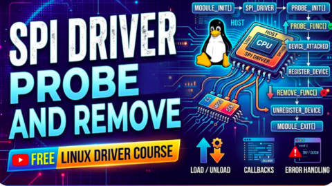 SPI Driver Probe and Remove Free Linux Device Drivers Course, how spi driver probes in linux, how probing workin linux device drivers