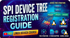 SPI Device Tree Registration Guide - free linux device drivers course, how spi device driver registration will happen, how spi driver work