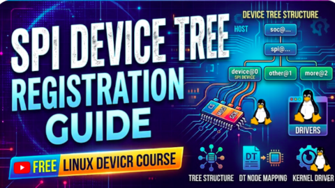 SPI Device Tree Registration Guide - free linux device drivers course, how spi device driver registration will happen, how spi driver work