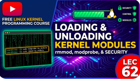 Loading and Unloading Kernel Modules on Linux - free linux kernel development course, linux kernel development free online, free linux device drivers course, embedded systems training in hyderabad, linux device drivers training in hyderabad, embedded linux course in hyderabad, best linux kernel development training, learn linux device drivers hyderabad, embedded systems institute hyderabad, online embedded linux course, linux kernel programming certification