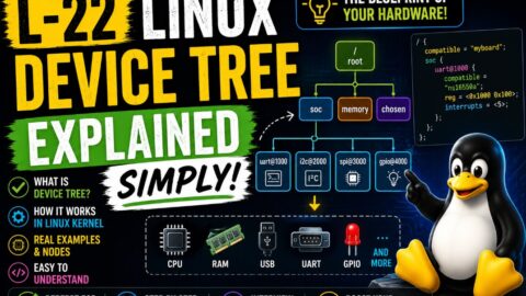 L-22 Linux Device Tree Explained Simply, free linux drivers course, learn linux device drivers, linux driver development tutorial, free linux kernel programming, linux device driver training, open source driver development, write linux device drivers, linux kernel driver course, free embedded linux drivers, linux driver tutorial pdf